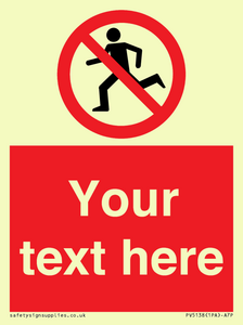 Custom No Running Sign